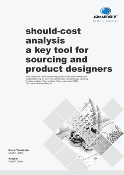 Should Cost Analysis A Key Tool for Sourcing and Product