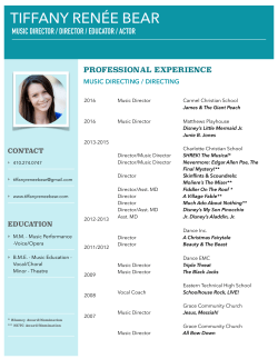 Music Directing/Directing/Teaching