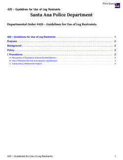 Leg Restraint Policy