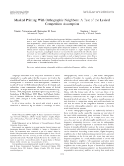 Masked Priming With Orthographic Neighbors: A Test of the Lexical