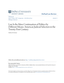 Law Is the Mere Continuation of Politics by Different
