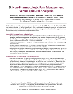 5. Non-Pharmacologic Pain Management versus Epidural Analgesia