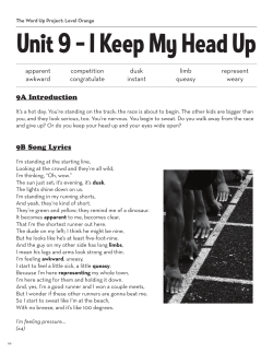 Unit 9 &ndash; I Keep My Head Up