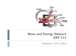 Mass and Energy Balance ERT 214