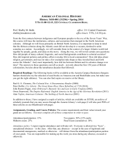 History 3410: American Colonial History