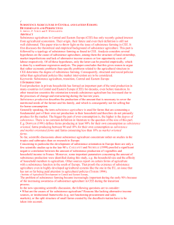 Subsistence agriculture in Central and Eastern Europe (CEE) has