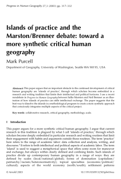 Islands of practice and the Marston/Brenner debate