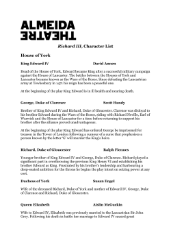 Richard III, Character List House of York