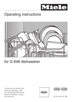 Miele Dishwasher Manual G848