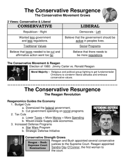 The Conservative Resurgence The Conservative Resurgence