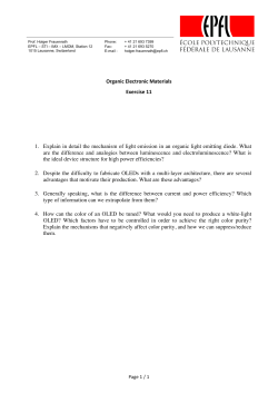 ! Organic!Electronic!Materials! Exercise!11! 1. Explain in detail the