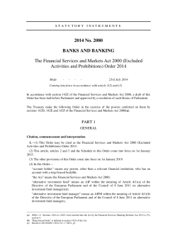 (Excluded Activities and Prohibitions) Order 2014