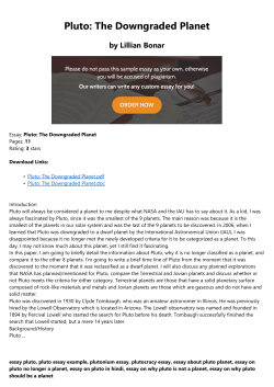 Pluto: The Downgraded Planet