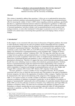 Gradience, gradualness and grammaticalization: How do they