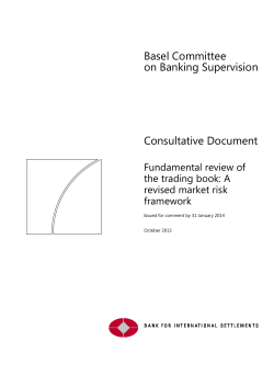 Fundamental review of the trading book: A revised market risk