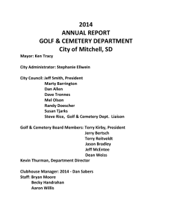 2014 Golf and Cemetery 2014 Annual Report