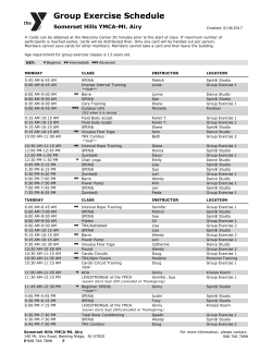 Group Exercise Schedule