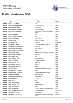 Final list of participants CCVT