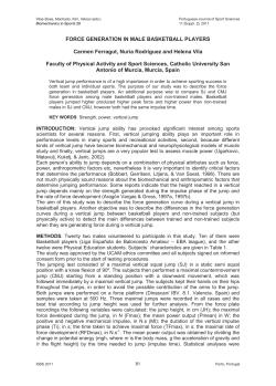 FORCE GENERATION IN MALE BASKETBALL PLAYERS Carmen