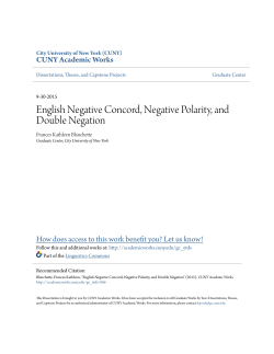 English Negative Concord, Negative Polarity, and Double Negation