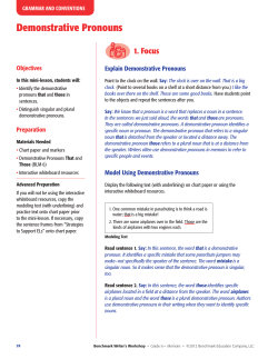 Demonstrative Pronouns - Benchmark Writer`s Workshop