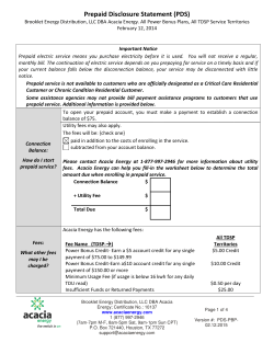 Prepaid Disclosure Statement (PDS)
