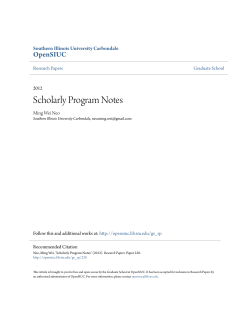 Scholarly Program Notes - OpenSIUC