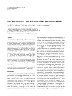 Brain tissue biomechanics in cortical contusion injury: a finite