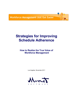 Strategies for Improving Schedule Adherence