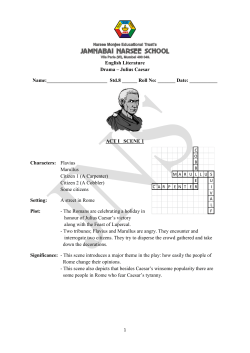 English Literature Drama &ndash; Julius Caesar Name: Std.8 ______ Roll