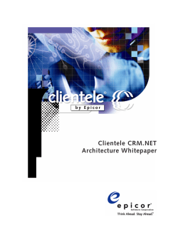 Clientele CRM.NET Architecture Whitepaper