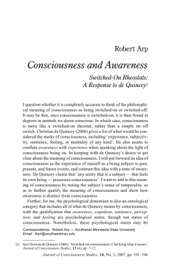 Consciousness and Awareness