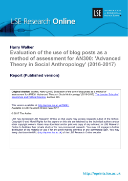 Evaluation of the use of blog posts as a method of assessment for