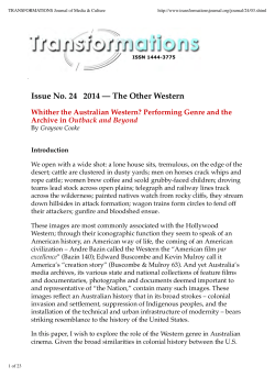 An Australian Western? - Transformations Journal