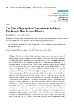The Effect of High Ambient Temperature on the Elderly