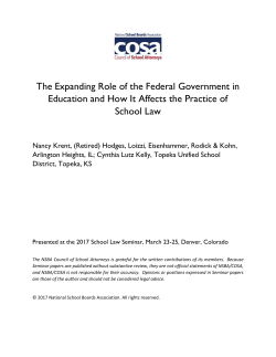 The Expanding Role of the Federal Government in Education and