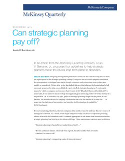 Lou Gerstner: Can strategic planning pay off?
