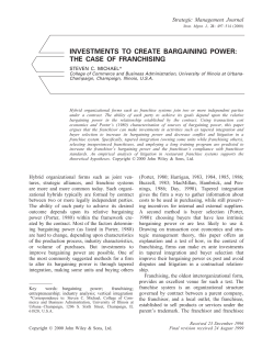 investments to create bargaining power: the case of franchising