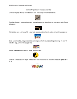 Chemical Properties and Changes Vocabulary Chemical Property