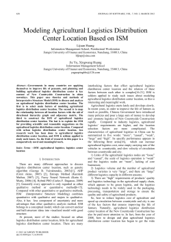 Modeling Agricultural Logistics Distribution Center Location Based