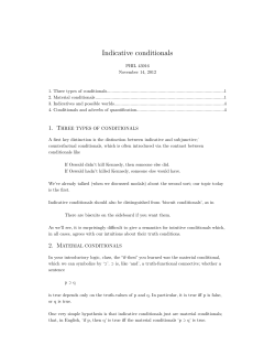 Indicative conditionals - University of Notre Dame