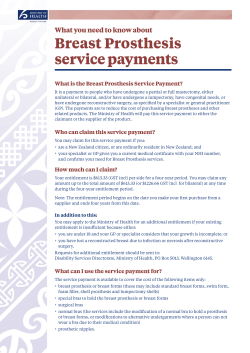 Breast Prosthesis service payments