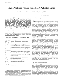 Stable Walking Pattern for a SMA Actuated Biped