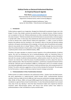 Political Parties as Electoral-Professional Machines An Empirical