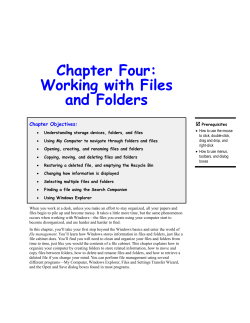 Chapter Four: Working with Files and Folders