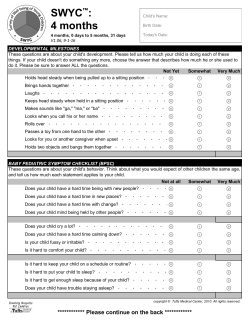 4 Month Form - Floating Hospital for Children