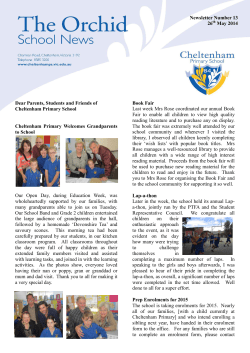 Newsletter Number 13 26 May 2014 Dear Parents, Students and
