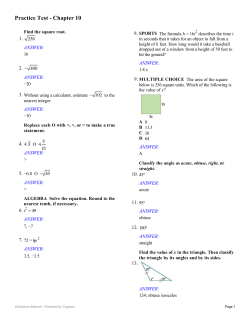 Practice Test - Chapter 10