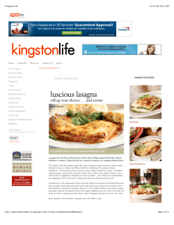 Lasagna &ndash; November 2008