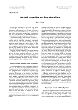Aerosol properties and lung deposition